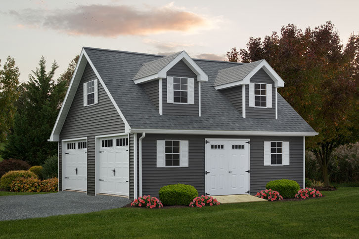 24x24 Vinyl Custom Garage, Two-Story
