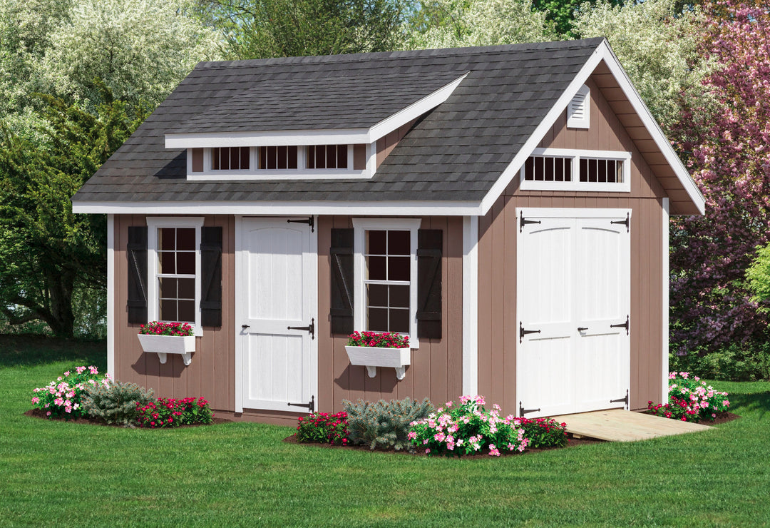 12x16 Victorian Hinged Roof Shed - Duratemp