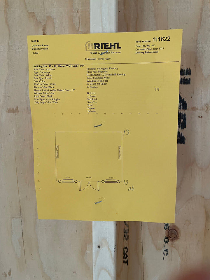 12x16 Traditional Aframe Shed 111622