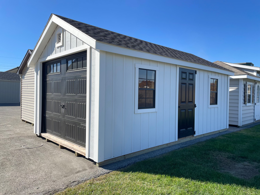 12x20 Colonial Aframe Garage - Board & Batten PVC Siding 109058