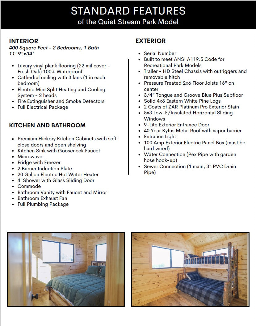 Quiet Stream Park Model Cabin